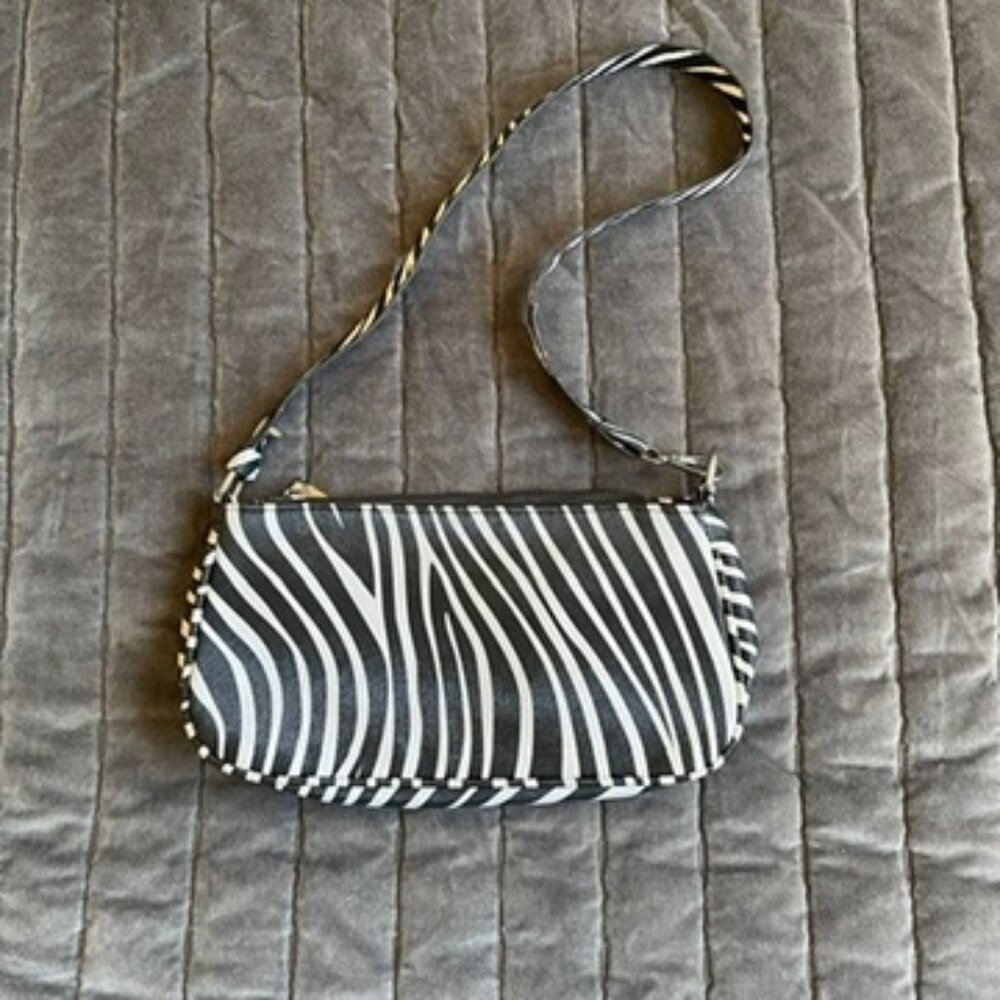 Zebra Print Mini Baguette Purse